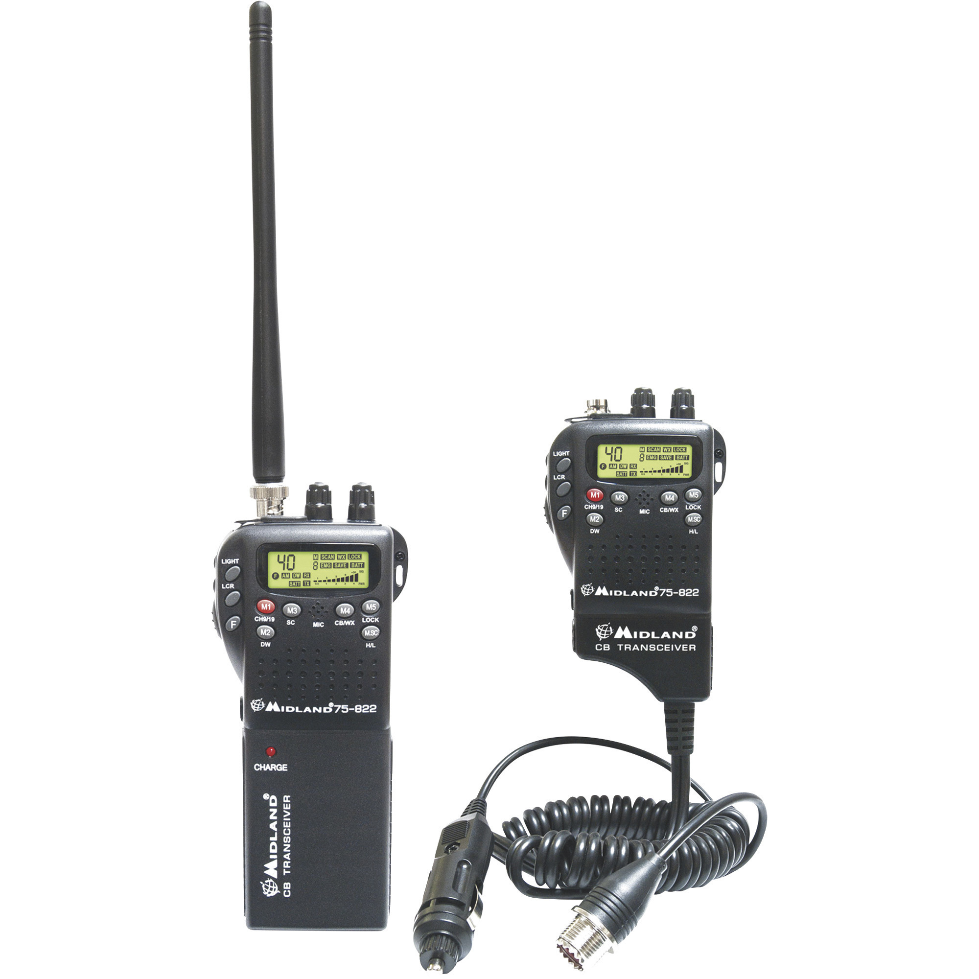 Midland 2-in-1 Handheld CB Radio with Weather Alert, 4 Watts, 40-Channels, Model# 75822